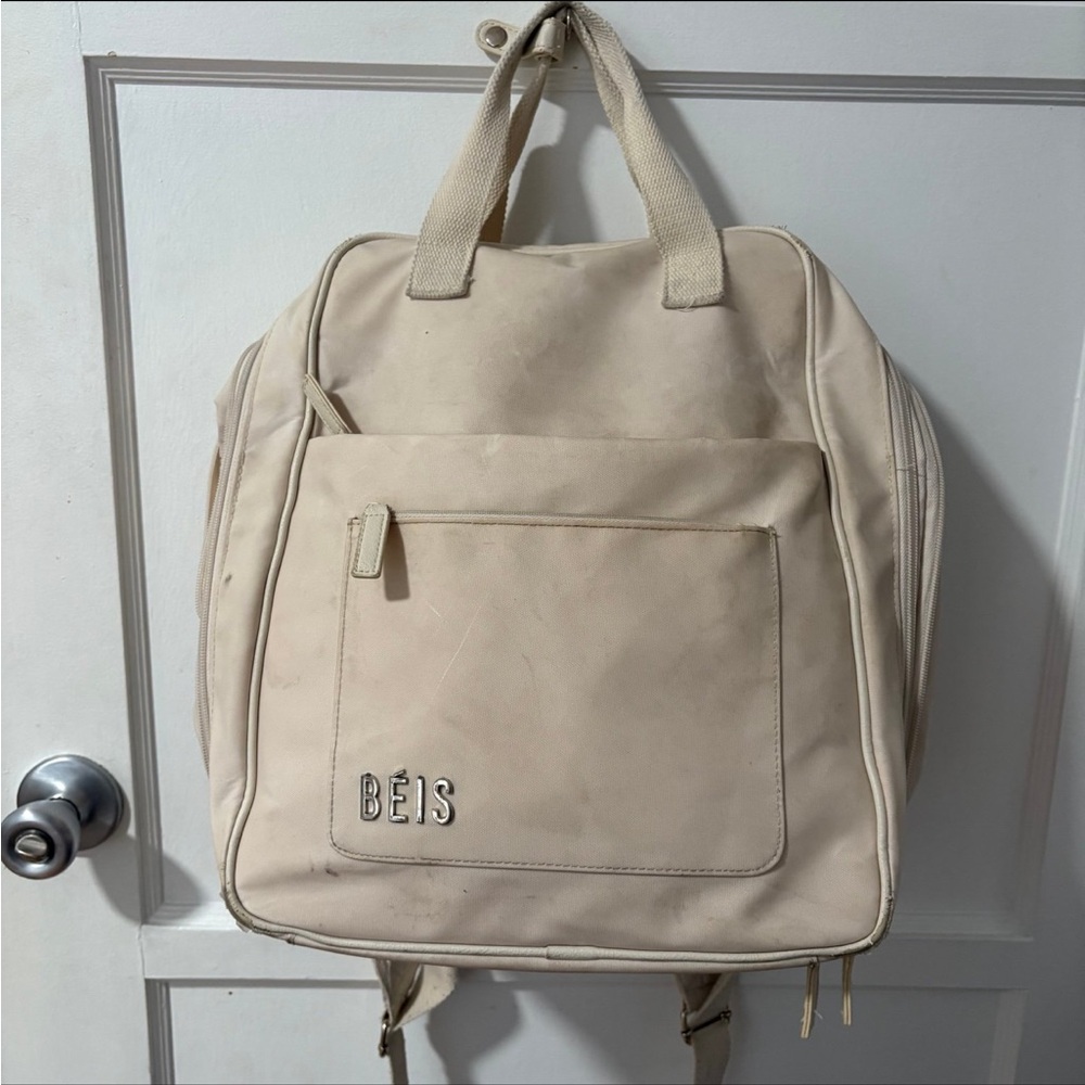 BEIS The Expandable Backpack in BEIGE- READ DESCRIPTION